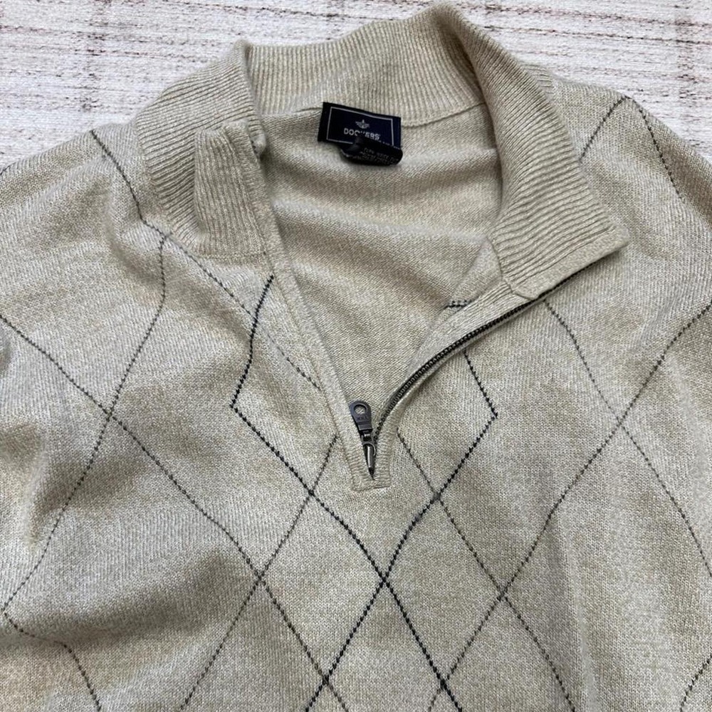 Dockers Men's Sweater XL Beige Business Casual Office Minimal Fall Winter Cozy - Picture 2 of 6